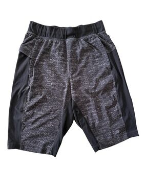 Lululemon T.H.E Short 11” Linerless Black Grid Print Mens Workout Gym Athletic S